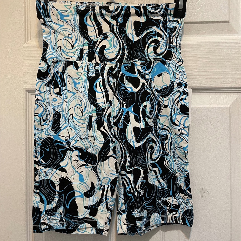 Bp Blue Black Swirl Biker Short